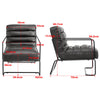 Distressed Faux Leather Armchair Vintage Grey Lounge Chair Sofa Iron Frame Seat