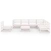 8 Piece Garden Set White Solid Pinewood C6X3