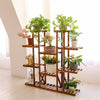 Anti-mould Wooden Plant Stand Tall Vintage 11 Holders Flower Herb Pot Rack Shelf