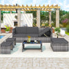 Rattan Garden Furniture 6 Seater Chairs Table Cushions Set Outdoor Patio BT