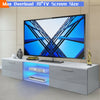63" Modern Grey TV Unit Cabinet Stand Matt Body High Gloss Blue LED Large Doors