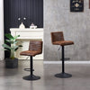 2x Bar Stools Gas Lift Swivel Stools Cafe Breakfast Chairs Faux Matte Leather