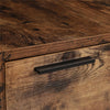 Rustic Wood 1/2 Drawers Bedside Table End Side Storage Night Stand Metal Framed