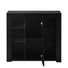Modern Sideboard LED Cabinet Cupboard High Gloss wtih Doors Storage White Black