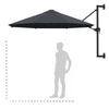 Wall-Mounted Parasol & Metal Pole Umbrella Patio Parasol Garden Umbrella