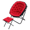 Folding Camping Moon Chair Portable Indoor Outdoor Cushioned Chair + Footstool