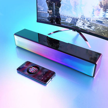 Portable Bluetooth Sound Bar Speaker Wireless RGB Light Sync 3D Stereo Speaker