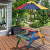 3 in 1 Wooden Kids Picnic Table Bench Children Outdoor Activity Desk W/ Umbrella