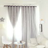 Star Blackout Window Curtains Hollow Thermal Insulated Home Bedroom Living Room