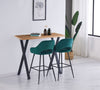 1/2X Velvet Bar Stools Breakfast Chairs Bar Chairs High Counter Kitchen Stools