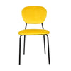 Dining Chairs 6 PCS Velvet Yellow Stackable Fabric Seat Metal Leg Home Office