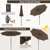 300 cm Solar Patio Umbrella 112 LED Lighted Umbrella Outdoor Table Umbrella