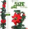 Flexible 270cm (9ft) Christmas Garland with lighting Snow Tips Berries & Cones