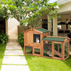 2-Floor Large Chicken Coop Wooden Rabbit Hutch W/Removable Tray &Ramp Waterproof
