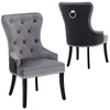 2/4Pcs Upholstered Dining Chair High Back Padded Seat with Door Knocker Kitchen