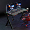 100/120cm Large Gaming Desk Dimmable RBG LED Lighted Computer Laptop Table Stand