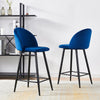 2X Bar Stools Kitchen Velvet Padded Bar Chair w/Metal Legs Dinning Room