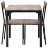 Dining Table and 2 Chairs Wooden Steel Frame Industrial Kitchen Furniture Set MI