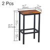 Set of 2 Bar Stools Kitchen Breakfast Counter Chair with Footrest for Bar Bistro