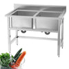 Stainless Steel Sink Catering Standing Dual Bowls Farmhouse Kitchen Utility Sink