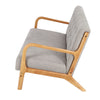 Armchair Wooden Fabric Padded Button Accent Tub Chair Sofa Couch Loveseat Grey