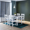 Modern Dining Table and 4 Chairs Set Grey Classic Solid Wooden Kitchen Furniture