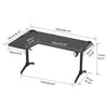 L-Shaped Corner Gaming Desk RGB PC Study Table Workstation Streaming Metal Legs