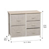 Fabric Cabinets Storage Unit Chest of 3/4/5 Drawer Bedside Table Organiser Beige