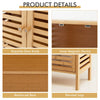 Bamboo Bathroom Storage Cabinet Freestanding Storage Organizer Double Doors