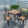 Outdoor Plastic Wood table Table & Chair Sets Yard Garden Armchair Table Set