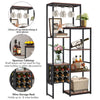 Rustic Wooden Wine Rack Bar Bottle Storage Cabinet Stand Shelf with Glass Holder