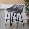 Pair of Bar Stool Black Blue Grey Velvet Chair Kitchen Bar Chair Modern Bar Home