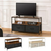TV Cabinet, TV Console Unit W/ Foldable Linen Drawers, TV Stand for Living Room