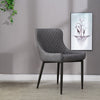 Set of 2 Faux Leather/Suede Dining Chairs Metal Legs Reception Restaurant Chair