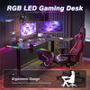 66" XXXL L-Shaped Gaming Desk RGB Corner Computer Desk for 3-4 Monitors Consoles