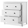 Large Chest of 3 Drawers White Cabinet Storage Unite Wood Anti-Bowing Supports
