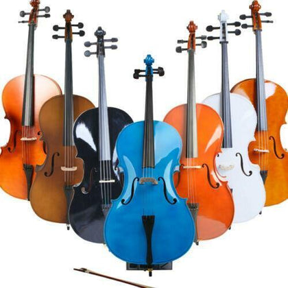 New 4/4 Size Professional Acoustic Cello Full Set w/ Bag+ Bow+ Rosin+ Bridge