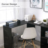 L-shaped Computer Desk Corner PC Table Workstation Home Office w/Shelves/Draw