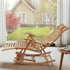 Bamboo Rocking Chair Lounger Recliner Garden Furniture Height Adjustable /Pillow