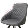2× Retro Dining Chairs Grey PU Faux Leather Luxury Padded Seat Home Restaurant