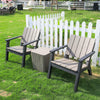 Garden Patio Coffee Table Chairs 3-Piece Outdoor Waterproof Plastic Furniture