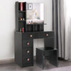 Dressing Table with Drawers, Mirror Stool Set Makeup Desk Vanity Table Bedroom