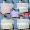 High Gloss Bedside Table Cabinet Nightstand Home Colorful RGB LED Lights Drawers