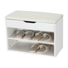 Shoe Bench Storage Rack Shelf Wooden Shoes Cabinet with Soft Seat Hallway Bench