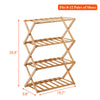 4 Tiers Bamboo Shoe Rack Folding Durable Shoe Shelf Organizer Free Standing