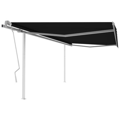 Manual Retractable Awning with Posts 4x3 m Anthracite A8E0