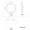Illmiunated Round LED Bathroom Mirror Single Touch Fogless Cold White Light Wall