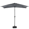 2x3m Garden Table Parasol Sun Umbrella Crank Tilt Rectangle Sun Shade with Base