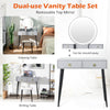Vanity Table Set Large Makeup Dressing Desk & Stool Set with Lighted Mirror