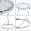 Tempered Glass Tea Coffee Table Side Small End Stand Teapoy Desk Metal Pedestal